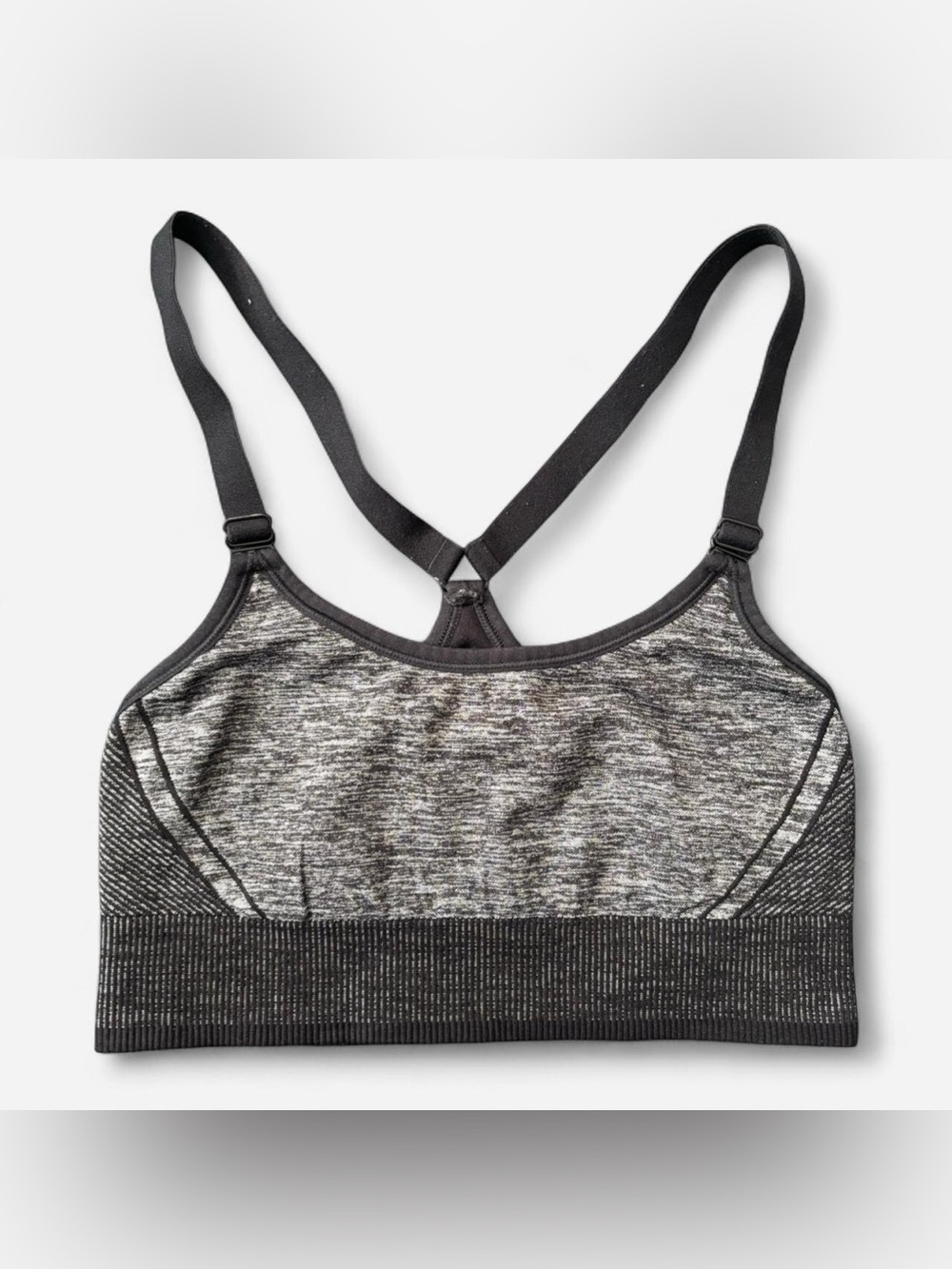 All in Motion black and grey racerback sports bra